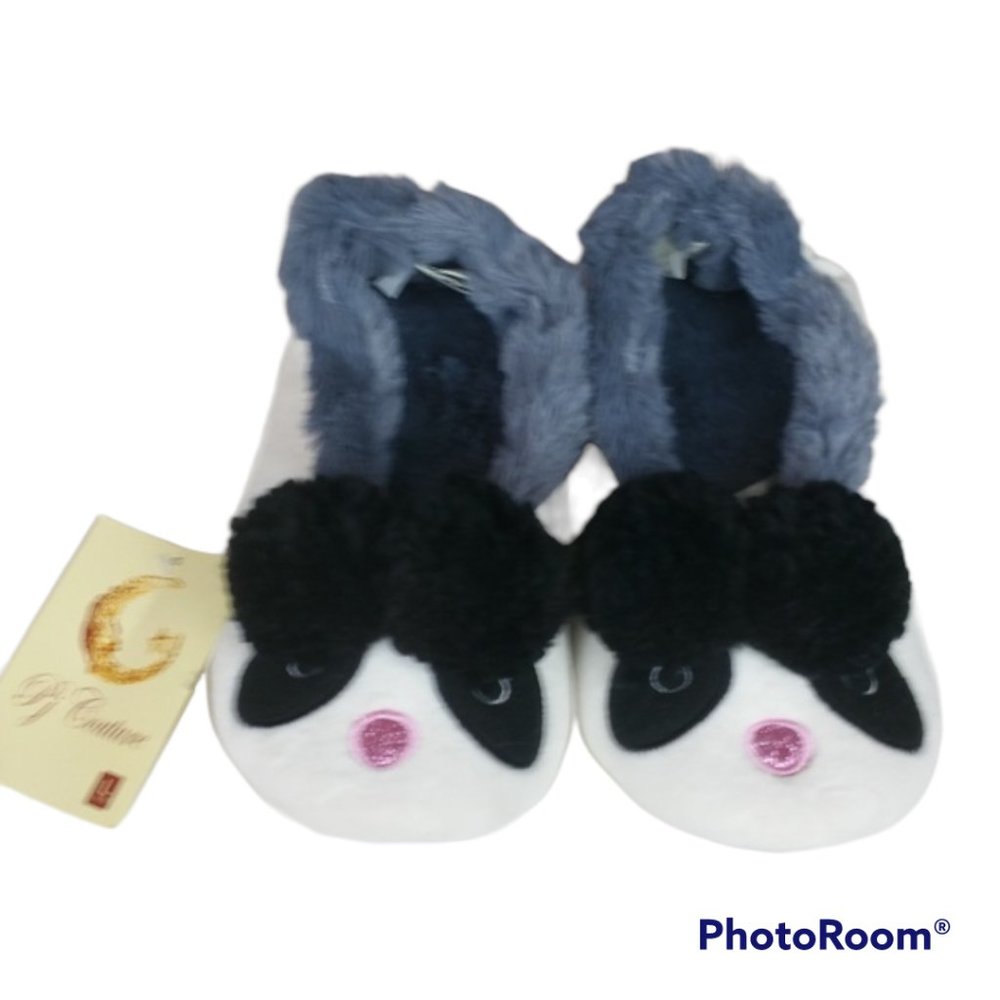 Wm PJ Couture Soft Cute Furry Panda Slipper L NWT